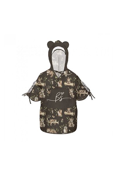 Babysteps by Urban Haul Raincoat for Children, Rain Poncho 1.5-8 years, Happy Bear dark