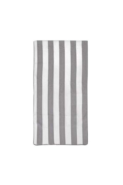 TOPI TOY Beach Towel, Unisex, 75 x 150 cm, Microfiber, Gray and White