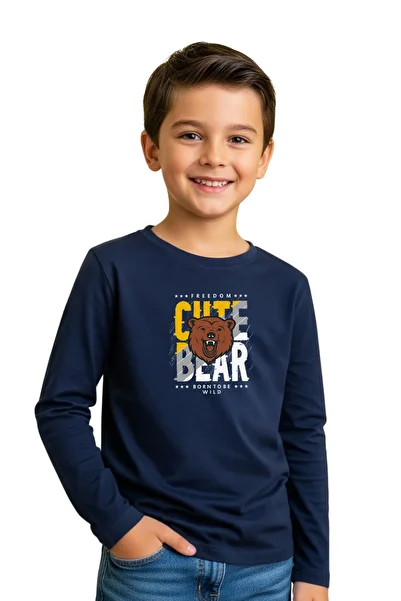 FYK COLLECTİON Round Neck Printed Patterned Boy's Sweatshirt