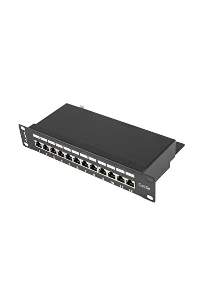 Lanberg Patch panel 10'', 12 porturi 1U, cat.5e, negru