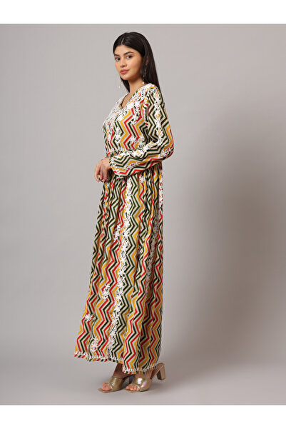 alaya Hand Embroidered Lucknowi Chikankari Printed Mulmul Cotton Jalabiya-AL3936