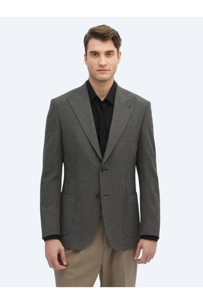 Kip Mink Patterned Modern Fit Jacket