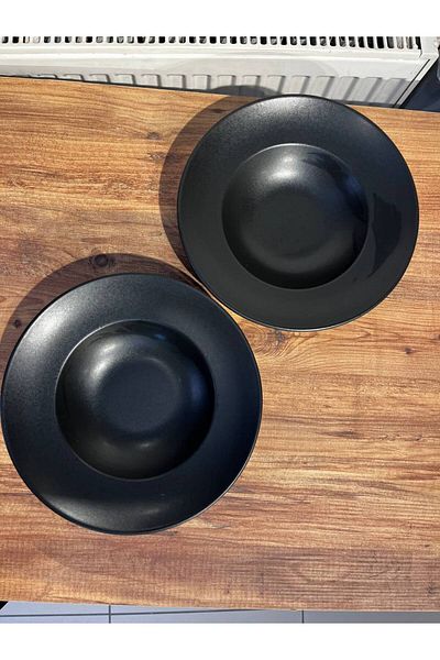 ColorCraft Macarna Plate Black Color Ceramica 2 Pieces 26cm