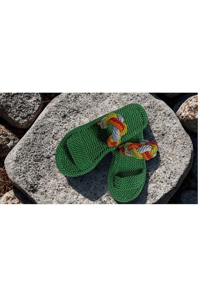 Redario Giovanni Green String Slippers