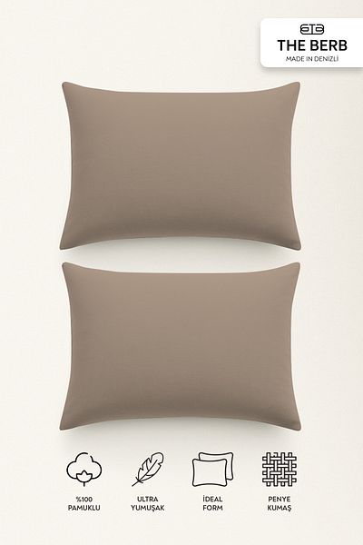 The Berb |   Set of 2 Combed Cotton Pillowcases |   100% Cotton |   50 X 70 cm |   Zippered