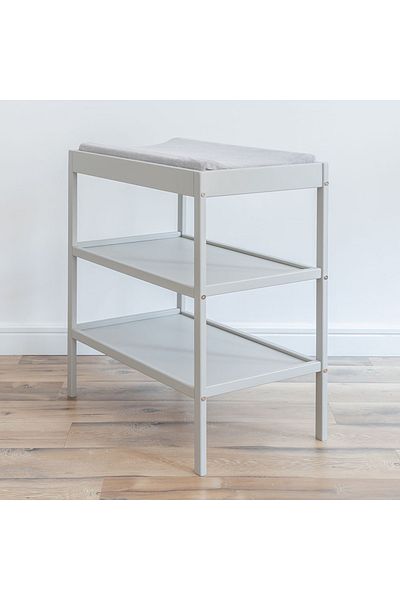 OEM Baby Changing Table, Solid Wood, Gray 76 x 44 x 86 cm, With 2 High Storage Shelves