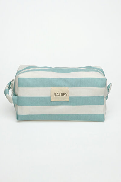 the ramify Marina Duck Kumaş Büyük Boy İçi Astarlı Makyaj Çantası Seyahat Çan...