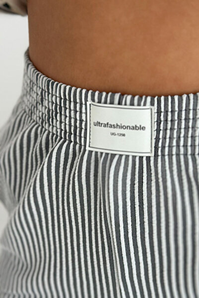 Noa Noa Γυναικείο ελαστικό παντελόνι jogger με ρίγες στη μέση