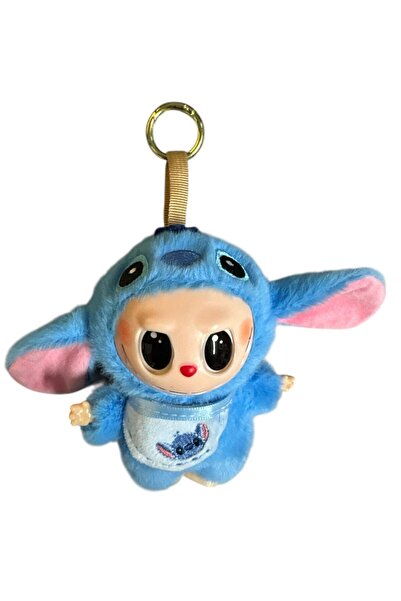 NETAVANTAJ Stitch Figürlü Labubu Peluş Anahtarlık Mavi