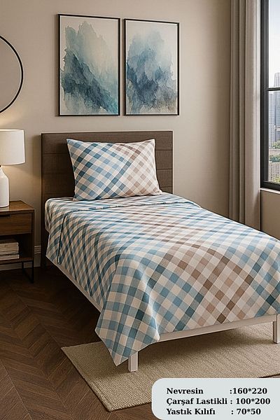MixCotton Home Double Cotton Duvet Cover Set Fitted Sheet + Duvet Cover + 2 Pillowcases