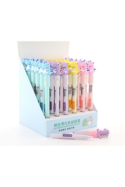 Store 07 Uçlu Ledli Dinazor Tasarımlı Kurşun Kalem 17 cm – Eğlenceli ve Çok Fonksiyonlu