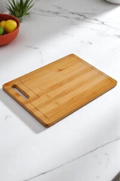AC BOX Golden Bamboo Series 32X22 cm Slotted Antibacterial Washable Bamboo Chopping Board Ac Box 861931