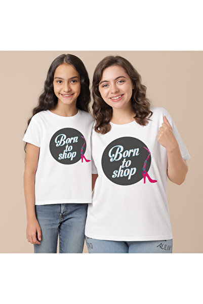 SVART WEAR Set de tricouri combinat pentru mamă și fiică Shop Mama Mini bumbac 100% tricou Twin (PRET SOLITAR)