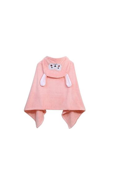 E EFRALL Baby Hooded Bath Towel with Soft and Absorbent Cotton, 80X80 cm, Pink