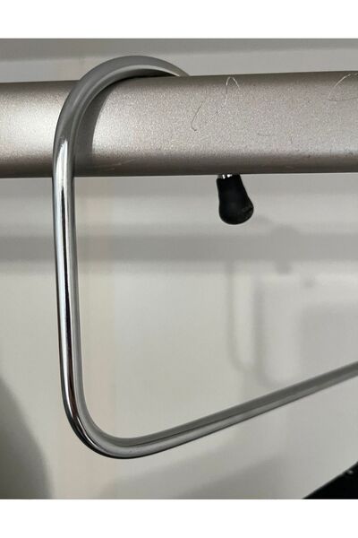 Silkyreal 3 Adet Metal Dolap İçi Krom Askı 5 Katlı Paslanmaz Organizer Pantalon Eşarp Etek Askısı