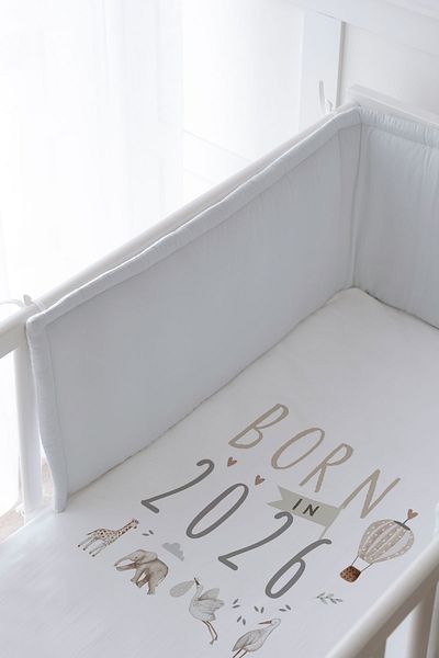 Tuğba Kuğu Baby Bedside Protector and Printed Sheet Sleeping Set - Royal Series - Born in 2026
