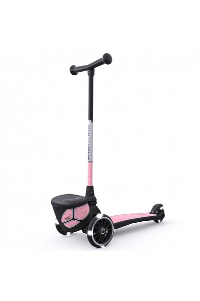 SCOOT AND RIDE Foldable scooter with light-up wheels, toy holder, Highwaykick 2 Lifestyle Rose, 2 years+, max 50 kg,