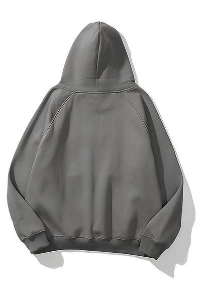 ALİ.COM 3 Thread Unisex Anthracite Basic Sweatshirt Hoodie