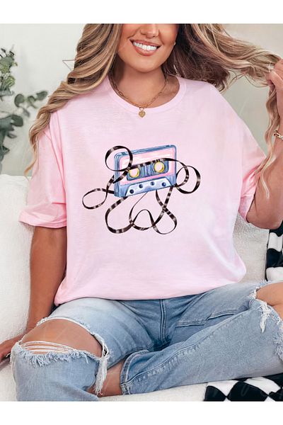 Sarah's Boutique Women's T-Shirt – 100% Cotton – MUSIC TAPE