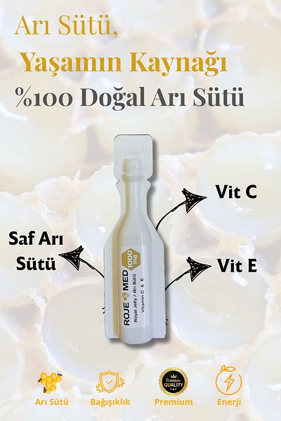 ROJEMED Royal Jelly 1000 Mg – Royal Jelly Fresh Vitamin C & E – 10 Shot 3-Piece Advantage Pack