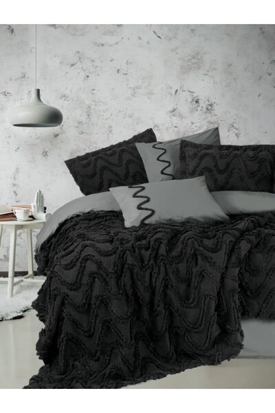 Cotton Box Limi Double Bed Cover Duvet Cover Set Viggo Black
