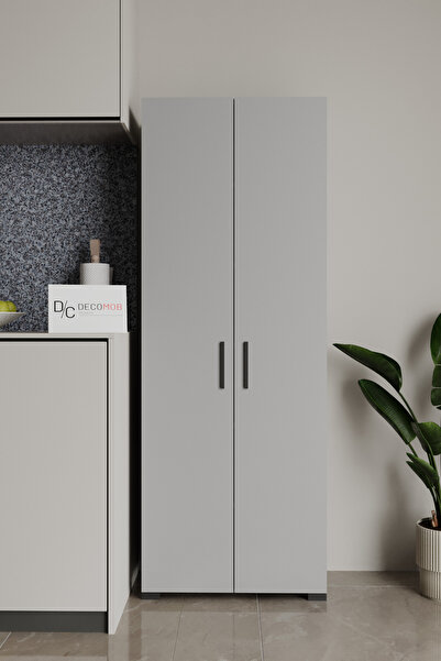 Decomob Nivora 2 Kapaklı Boy Dolabı 5 Raflı Erzak Dolabı Çok Amaçlı Dolap Ban...