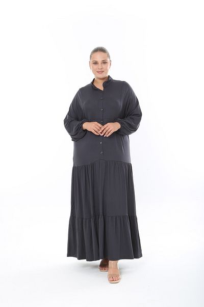MODA LİZZA Women's Lycra Viscose Plus Size Dress