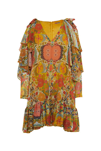 GİZİA Çiçek Desenli Volanlı Elbise