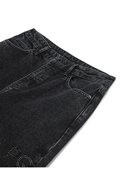 Twist Slogan Wide Leg Fit Jean Pants