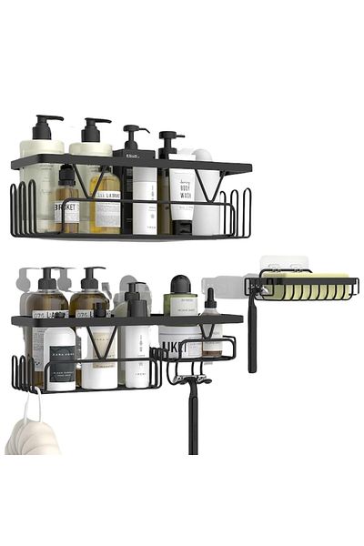 NOENNO Bathroom and Shower Shelf, Noenno, Stainless Steel, Black