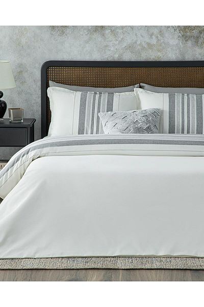 AC BOX Home Grand Shiny Yarn Dyed Double Duvet Cover Set Silver Ac Box 861931
