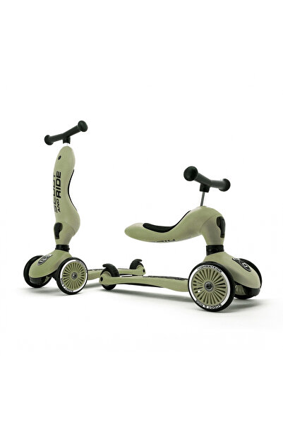 SCOOT AND RIDE Scooter with seat, convertible 2in1, HighwayKick 1 Olive, 1-5 years, up to 50 kg, Scoot Ride