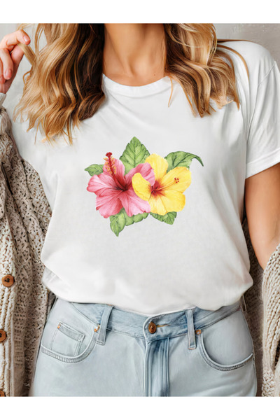 Sarah's Boutique Tricou de damă – 100% bumbac – FLOWER BLOOM