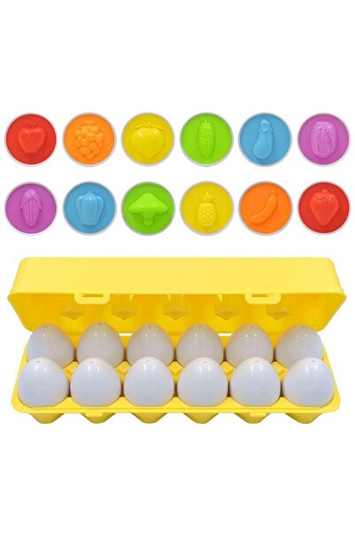 SDX Market Joc educativ Montessori tip Ouă cu legume și fructe - Potrivirea o...