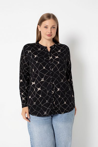 Orly More Viscose Fabric Large Size Patterned Shirt