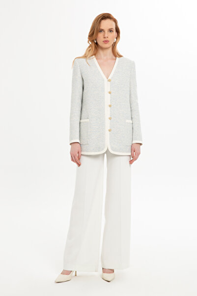 GİZİA Britli Mono Kapamalı Mavi Ceket