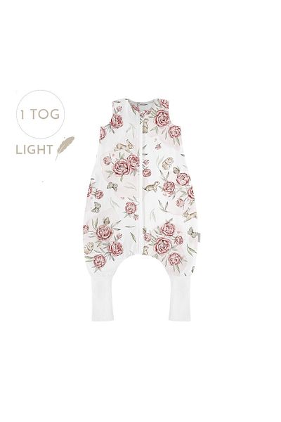 Babysteps by Urban Haul Sleeping bag with legs, cotton 1 Tog, Peony Dreamland, S, 1-3 years