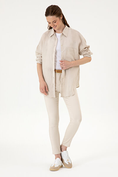 U.S. Polo Assn. Women's Stone Long Sleeve Shirt 50299794-Vr049