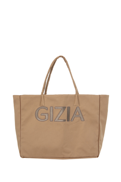 GİZİA Logo Detaylı Kahve El Çantası