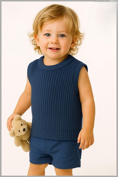 Nimini Kids Preschool Nursery Kindergarten Crew Neck Thessaloniki Knitted Sweater Unisex Baby Kids Sweater (0-5 Years)