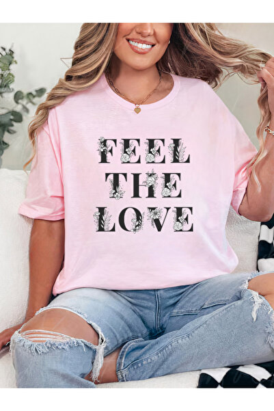 Sarah's Boutique Tricou de damă – 100% bumbac – SIMTE IUBIREA