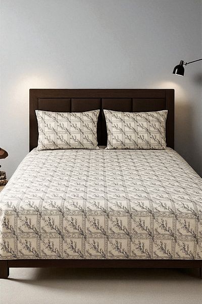 MixCotten Home Double Duvet Cover Set Fitted Sheet + Duvet Cover + 2 Pillowcases