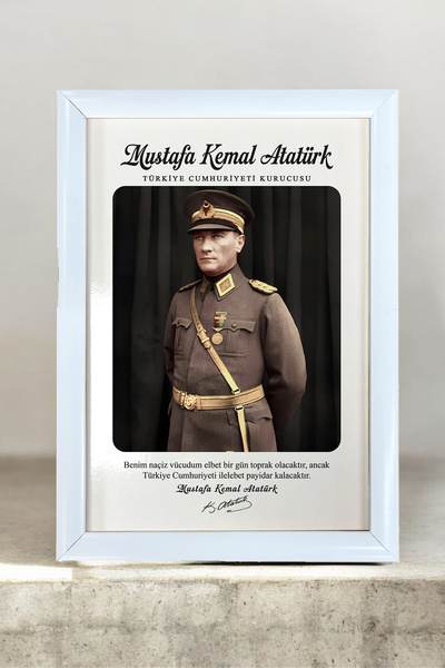 AND Mustafa Kemal Atatürk Portre – MDF Üzerine UV Baskı Çerçeveli Tablo Sanat...