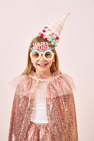 Le Mabelle Rose Sequined Girl's Party Cape