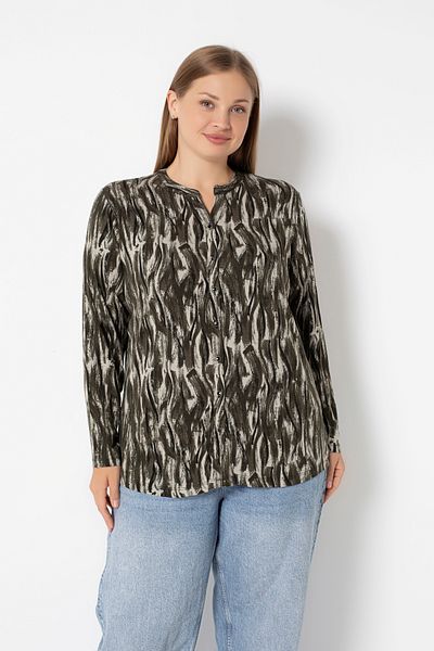 Orly More Viscose Fabric Large Size Patterned Shirt