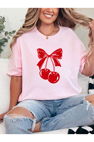 Sarah's Boutique Tricou de damă – 100% bumbac – CHERRY BLUSH