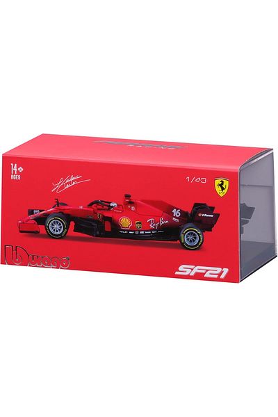 BBURAGO 1/43 Scuderia Ferrari Formula 1 with Helmet Leclerc