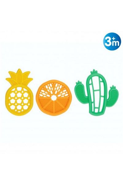 Nuby Inel gingival din silicon cu Design Tropical, +3 luni,