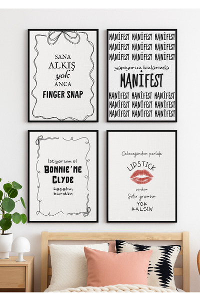 Funzee Manifest Girl Group Lyrics Set of 4 Posters I Don'T Clap You Anca Finger Snap - Unframed