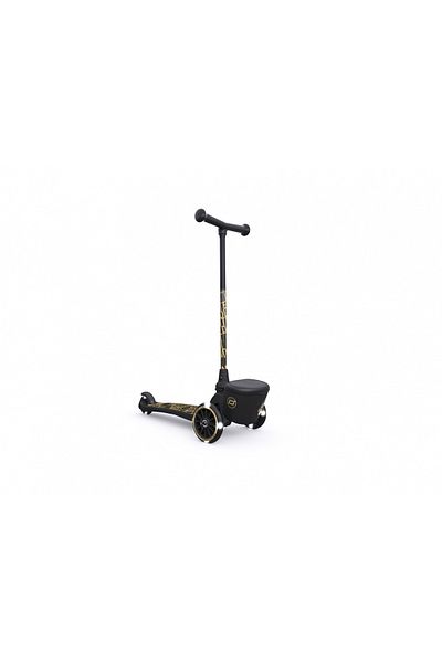 SCOOT AND RIDE Foldable scooter with light-up wheels, Highwaykick 2 Black Gold Limited, 2 years +, max 50 kg,